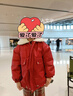 G.duck女童冬裝皮衣加絨加厚外套2025新款兒童洋氣棉衣派克服韓版棉服潮 紅色加絨外套 尺碼偏小建議拍大一碼 120 曬單實(shí)拍圖