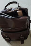 萊樞匯時(shí)尚雙肩包新款大容量軟皮百搭學(xué)院風(fēng)背包旅游通勤背包兩用包 棕色 曬單實(shí)拍圖