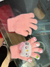 兒童庫洛米冬季卡通DIY手套男女童保暖防寒防凍寶寶加厚五指手套 05_粉凱蒂貓(3-8歲) 曬單實(shí)拍圖