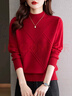 歌米拉（Gemila）半高領(lǐng)毛衣女針織衫女士秋冬短款冬季新款時(shí)尚女士?jì)却畲虻咨郎弦?紅色 2XL 【130-145斤】 曬單實(shí)拍圖