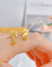 中國黃金（CHINA GOLD）小花黃金耳釘女999足金耳飾生日禮物送女朋友老婆 金重約1.5g【足金耳釘】 曬單實(shí)拍圖