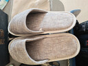 內泊（NEIBO）【超舒服】棉麻拖鞋男士春秋冬地暖氣防滑防臭大碼乳膠軟底女素45 曬單實(shí)拍圖