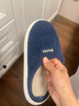 樸西冬季男士簡(jiǎn)約可外穿厚底不粘毛棉拖室內保暖 午夜藍 44-45 曬單實(shí)拍圖