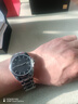 天王（TIAN WANG）手表男士機械表國表42mm表盤(pán)鋼帶防水帶日歷腕表 黑銀色 曬單實(shí)拍圖