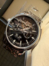 冠琴（GUANQIN）手表男機械表瑞士品質(zhì)防水夜光全自動(dòng)多功能雙日歷高檔商務(wù)男表 黑色鈦金屬 終生保 41mm 曬單實(shí)拍圖