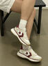 匡威（Converse）【都市復古跑鞋】匡威OmniTrainer夏季男女運動(dòng)鞋帆布鞋 米白紅 40.5 曬單實(shí)拍圖