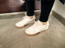 金利來(lái)（Goldlion）女鞋牛皮德訓鞋撞色拼接休閑鞋戶(hù)外運動(dòng)鞋女G688510151米白/灰37 曬單實(shí)拍圖