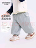 齊齊熊[560G一體絨針織褲]寶寶加絨褲子加厚冬季男童運動(dòng)褲休閑褲 曬單實(shí)拍圖