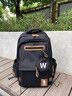 回力（Warrior）書(shū)包初中生中學(xué)生減負護脊男生高中生背包男大容量女生雙肩包男款 黑色 【帶零錢(qián)包掛件】 曬單實(shí)拍圖