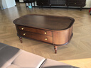 巢趣美式復古實(shí)木茶幾客廳家用組合移動(dòng)茶桌法式輕奢高級感小茶臺 安娜茶幾實(shí)木臺面(木腳板)櫻桃木 【黑胡桃】 曬單實(shí)拍圖
