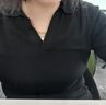 伊芙麗（eifini）蔣欣代言【輕奢揚子紗】單排扣針織衫可機洗全羊毛26春新款 黑色 V領(lǐng)POLO套頭衫 M 曬單實(shí)拍圖
