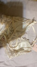 好奇蜜斯【齊娜】法式性感蕾絲內衣女純欲薄大胸顯小無(wú)鋼圈三角杯文胸套裝 香草杏霜 （重工金絲描邊） M 曬單實(shí)拍圖