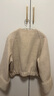 三彩【月煙如夢(mèng)】冬款新中式雙面呢大衣短款圓領(lǐng)盤(pán)扣毛呢 米白色 S 155/80A 曬單實(shí)拍圖