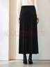 伊芙麗（eifini）伊芙麗簡(jiǎn)約顯瘦精致感小魚(yú)尾開(kāi)衩絲絨長(cháng)半裙冬季新款女裙子 黑色 M /160/64A/ 曬單實(shí)拍圖