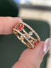設計款麒麟滿(mǎn)鉆葫蘆戒指18kv玫瑰金寬版小八福指環(huán)輕奢葫蘆對戒 紅葫蘆玫瑰金滿(mǎn)鉆 美碼7號=中國碼14號=歐碼54號 曬單實(shí)拍圖