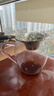 陶羽高硼硅玻璃公道杯加厚耐高溫茶海分茶器家用茶漏茶濾功夫茶道配件 玻璃美人公道杯(粉色把)+茶漏 曬單實(shí)拍圖