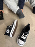 匡威（Converse）兒童鞋嬰童新款男女童魔術(shù)貼中幫帆布鞋A04826C-S-33 黑 23 【建議腳長(cháng)14cm】 曬單實(shí)拍圖