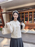 Teenie Weenie小熊女裝毛針織開(kāi)衫26春新款時(shí)髦舒適假兩件圓領(lǐng)毛衣 象牙白 S 曬單實(shí)拍圖