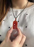 施華索尼亞馬年 天然紅瑪瑙平安無(wú)事牌吊墜男女士玉佩掛繩項鏈護身符禮物 44*28*6mm 曬單實(shí)拍圖