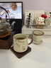 RICH YOUR HOME德國品質(zhì)貓咪汝窯茶杯陶瓷帶蓋子過(guò)濾馬克杯個(gè)人專(zhuān)用辦公室水杯泡 汝窯辦公杯-桂花貓+杯墊 曬單實(shí)拍圖