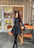 香影假兩件針織收腰連衣裙女2026春季新款學(xué)院風(fēng)絞花拼接花苞短裙 中灰 S 155/80A/85-95斤 曬單實(shí)拍圖