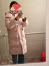 鴨鴨羽絨服女中長(cháng)款2025年冬季新款時(shí)尚休閑加厚連帽韓版撞色百搭外套 粉色 S (建議80-100斤) 曬單實(shí)拍圖