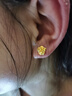 中國黃金（CHINA GOLD）玫瑰花黃金耳釘女士足金花朵耳飾耳針百搭新年節禮物送老婆女友 玫瑰花耳釘【一對】約1.4g 曬單實(shí)拍圖