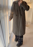 茵曼（INMAN）2025冬季女裝新款羊駝毛桑蠶絲翻領(lǐng)雙面呢大衣輕奢風(fēng)毛呢外套 花灰色 S 158-162cm/100-110斤 曬單實(shí)拍圖