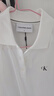 Calvin KleinJeans夏季女士休閑字母印花通勤ck純色修身翻領(lǐng)短袖T恤POLO衫 YAF-月光白 S 曬單實(shí)拍圖
