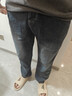 高端彈力牛仔褲男士2025春秋季新款寬松直筒大碼休閑褲子百搭長(cháng)褲 藍灰色【棉彈力】 31 【建議120-130斤】 曬單實(shí)拍圖