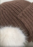 CACUSS帽子女秋冬雷鋒帽防寒保暖毛線(xiàn)帽可愛(ài)針織帽顯臉小護耳帽 咖啡色 曬單實(shí)拍圖