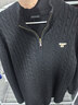太平鳥(niǎo)男裝 休閑毛衣2025秋季新款羊毛混紡純色絞花肌理男士毛衫 黑色 第一批 XL 曬單實(shí)拍圖