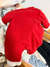 乖奇熊寶寶夾棉保暖連體哈衣秋冬衣服嬰幼兒童紅色過(guò)年喜慶拜新年服冬季 曬單實(shí)拍圖