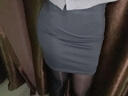 NJTD高腰半身裙包臀裙短裙女秋彈力修身顯瘦一步裙打底半裙性感辣妹裙 灰色不起球不褪色-高質(zhì)量百搭 XL 建議115-130斤 曬單實(shí)拍圖