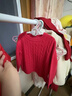 優(yōu)衣庫嬰幼兒寶寶souffle yarn舒芙蕾可機洗針織衫舒芙蕾478832 16 紅色 100 曬單實(shí)拍圖