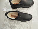 老人頭（LAORENTOU）皮鞋男棉鞋頭層牛皮休閑套腳鞋加絨保暖棉皮鞋爸爸鞋 LA131 黑41 曬單實(shí)拍圖