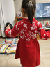 全棉時(shí)代女童連衣裙國風(fēng)雅韻過(guò)年拜年裙 曬單實(shí)拍圖