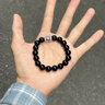 范琦（Fanci）黑曜石能量守護石手串情侶手鏈高級感好運女友男士友老公生日禮物 【男款】守護能量手串 19cm（推薦體重135-175斤內） 曬單實(shí)拍圖