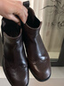 COMELY美拉德切爾西短靴女25冬新款低跟真皮牛皮復古布洛克雕花靴子 復古啡 37 曬單實(shí)拍圖