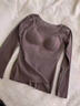 ARTFULMOM英國哺乳秋衣上衣秋冬加絨2025新款產(chǎn)后喂奶專(zhuān)用免穿文胸打底內衣 咖色+卡其色 L 曬單實(shí)拍圖