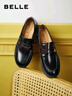 百麗（Belle）牛皮樂(lè )福鞋女商場(chǎng)同款厚底增高百搭單鞋A5Z1DAA4 黑色 36 曬單實(shí)拍圖