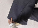 棠暖灰色休閑羊毛呢闊腿褲女2026年超火新款加絨西褲早春加厚直筒褲子 加絨款-深灰色 S 90-115斤 曬單實(shí)拍圖