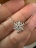 周六福（ZLF）新年禮物  S925銀飾項鏈女夢(mèng)幻雪花吊墜唯美浪漫銀飾鏈墜 鏈墜鏈長(cháng)40+5cm 曬單實(shí)拍圖