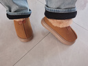樸西包跟厚底棉拖鞋秋冬季女士毛保暖戶(hù)外家居情侶棉鞋 咖色 38-39 曬單實(shí)拍圖
