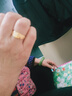 傾愛(ài)999足純銀戒指女?huà)寢尷先算y戒子黃金色福氣活開(kāi)口對戒禮物送奶奶 曬單實(shí)拍圖