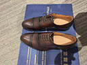 特呂弗（Truffaut）手工擦色牛津鞋商務(wù)正裝復古西裝皮鞋英倫復古男士皮鞋 棕咖色皮底 B61 43 /8.5碼 曬單實(shí)拍圖