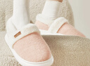 樸西毛氈棉絨棉拖鞋女士冬季包跟2025新款家居室內厚底防滑保暖棉鞋 蜜桃粉 38 【38-39】 曬單實(shí)拍圖