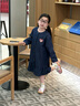 嘟嘟家兒童牛仔裙春款女童裙子春裝女孩連衣裙卡通女寶衣服寶寶童裝洋氣 牛仔藍 130 曬單實(shí)拍圖