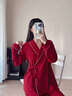 魅卿情侶睡衣春秋冬款純棉長(cháng)袖和服孕婦大碼胖mm紅色新婚結婚套裝新款 S1807女 【禮盒包裝】 M 【男推薦90-110斤】 曬單實(shí)拍圖
