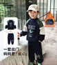 迪士尼寶寶（Disney Baby）男童套裝兒童加絨衛衣衛褲中小童裝冬季加厚保暖休閑裝 深藍 130 曬單實(shí)拍圖